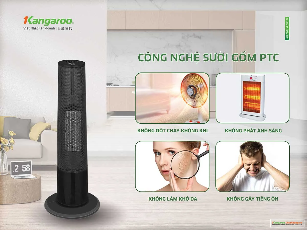 Máy sưởi gốm Kangaroo KGAH06G