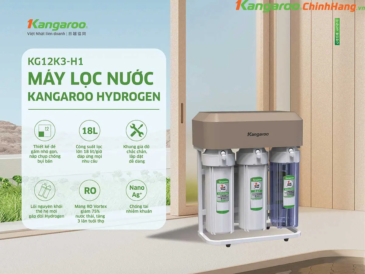 Máy lọc nước Kangaroo Hydrogen KG12K3-H1 MẪU MỚI 2026