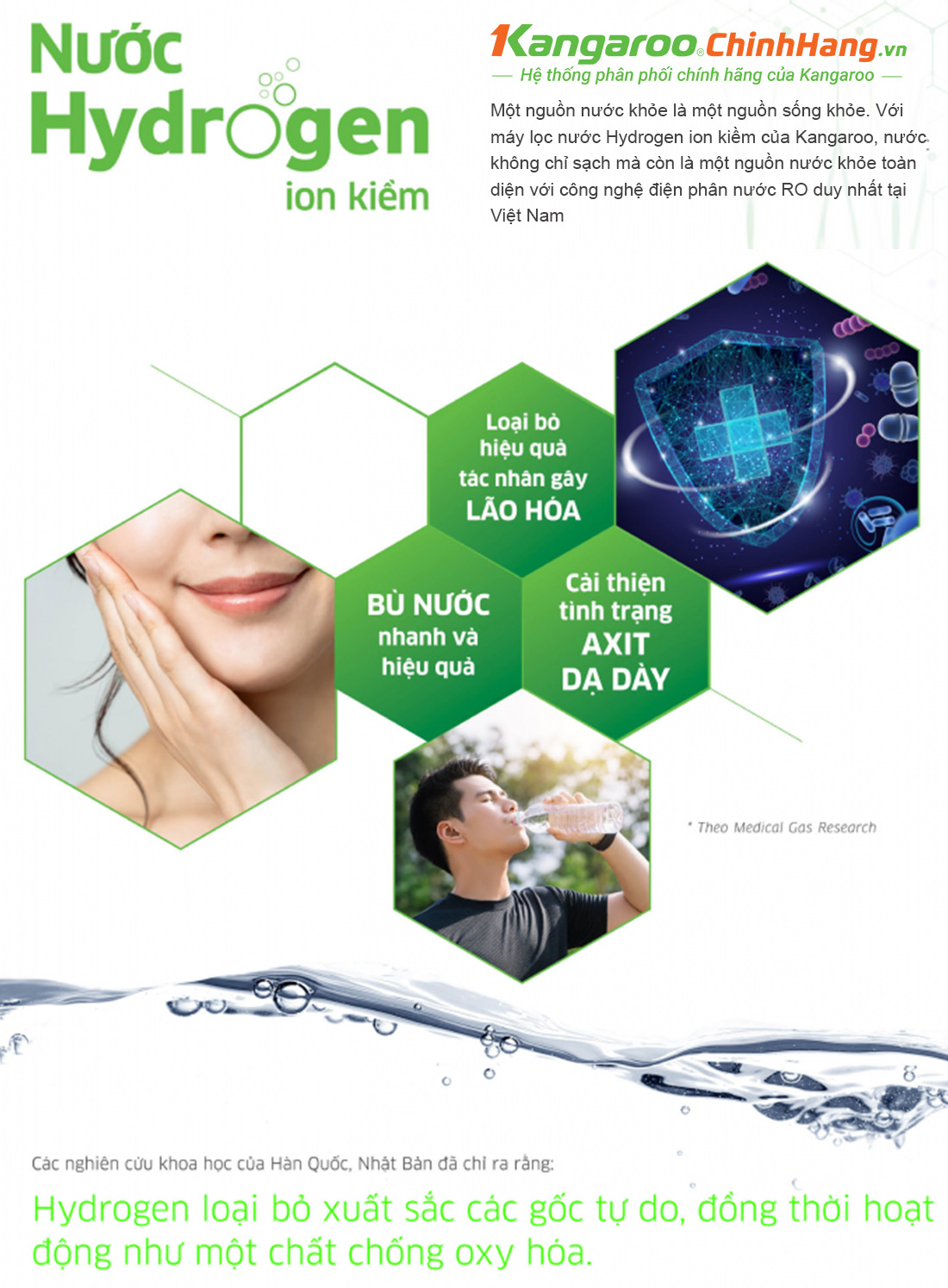 Máy lọc nước Hydrogen ion kiềm Kangaroo KG100ES