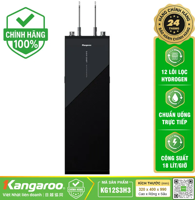 Máy lọc nước Kangaroo Hydrogen nóng lạnh KG12S3H3 - Mới 2026
