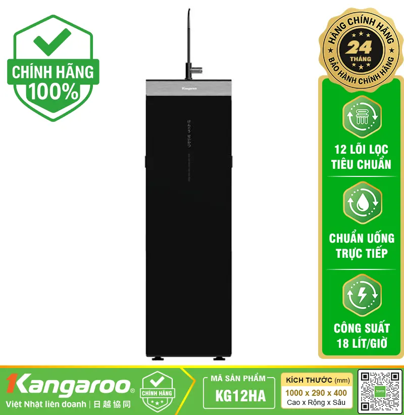 Máy lọc nước Kangaroo Hydrogen KG12HA - 12 Lõi lọc, Mẫu mới 2025