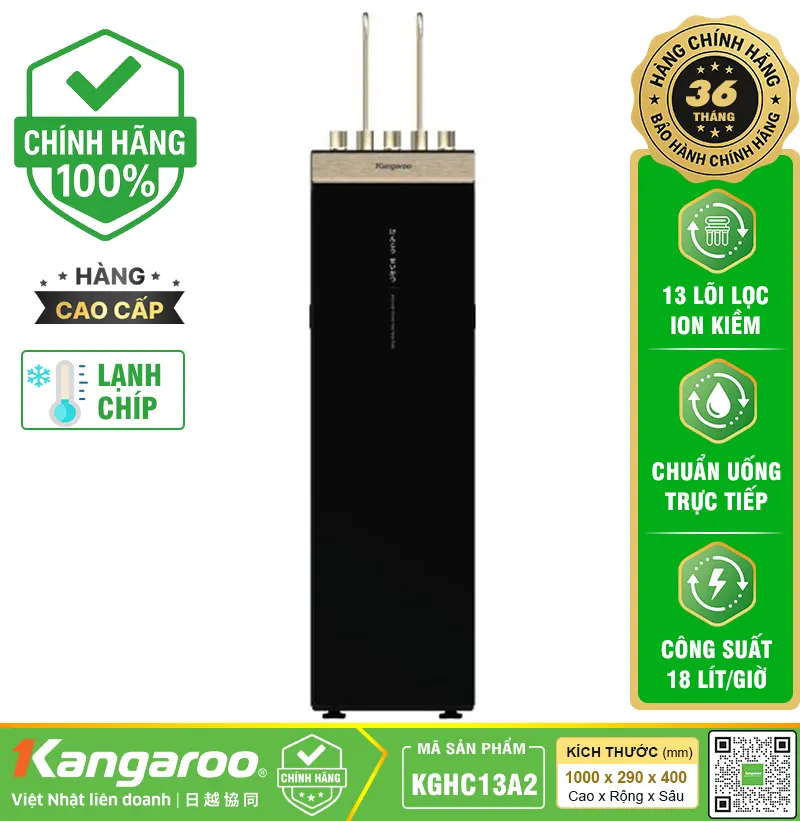 Máy lọc nước Kangaroo Hydrogen ion kiềm nóng lạnh KGHC13A2 
